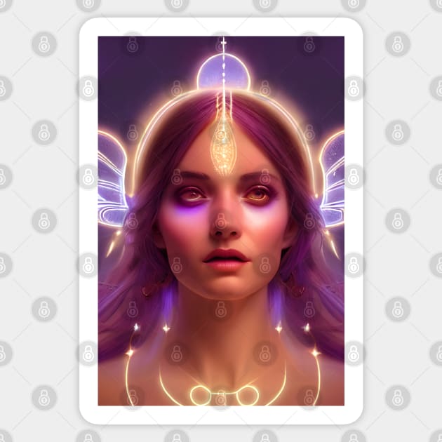 Purple Haze - Goddess of Light Digital Fantasy Artwork Sticker by Christine aka stine1